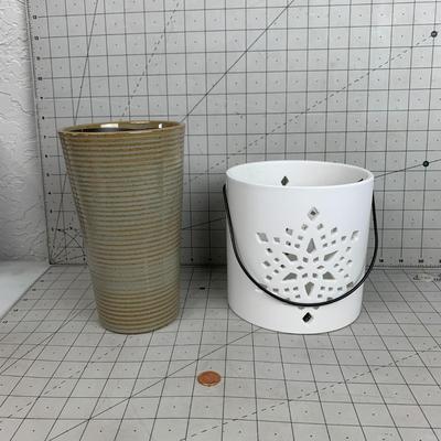 #144 Plant Vase and Star Jar