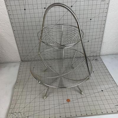 #154 Two Tier Fruit Wire Basket