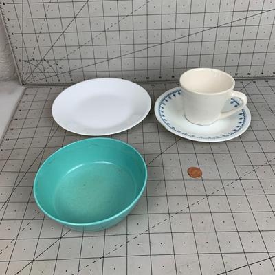 #156 Misc. Plates, Bowl and Mug