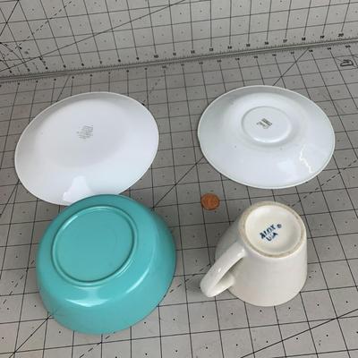 #156 Misc. Plates, Bowl and Mug