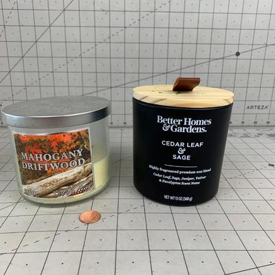 #184 Mahogany Driftwood and Cedar Leaf + Sage Candles