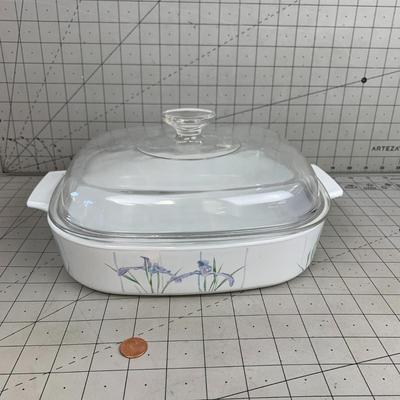 #191 Purple Flower Casserole Dish