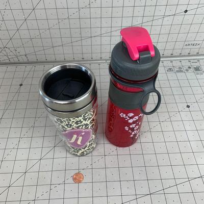 #192 Coffee To Go Cup and Cherry Blossom Water Bottle