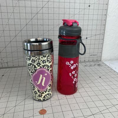 #192 Coffee To Go Cup and Cherry Blossom Water Bottle