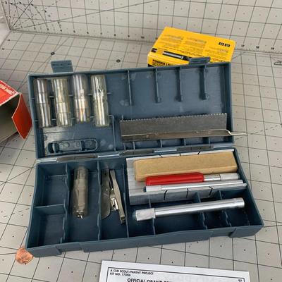 #219 30pc Hoby Knife Set, B&Decker Pivot Plus Drill Drive, DeWalt Nails and Extension Cord