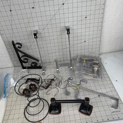 #222 Door Knobs, Towel Rack and Shelving Misc.