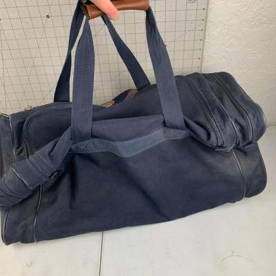 #282 Blue/Brown Duffle Bag