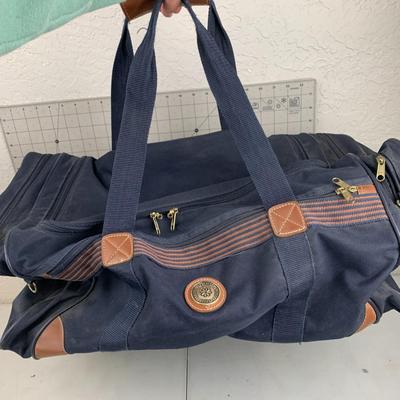 #282 Blue/Brown Duffle Bag
