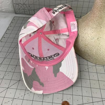 #328 Scheels Pink Hat and Columbia White Hat/Cover