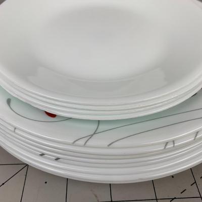 #343 Corelle Red/Gray Plates