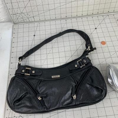 #367 Cabrelli Black Purse and Silver Makeup Bag