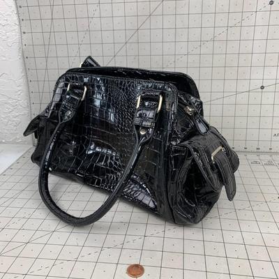 #368 Laura Jones Black Alligator Bag with Coin Purse