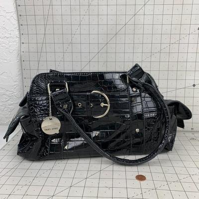 #368 Laura Jones Black Alligator Bag with Coin Purse