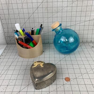 #376 Office Utensils, Heart Case and Misc.