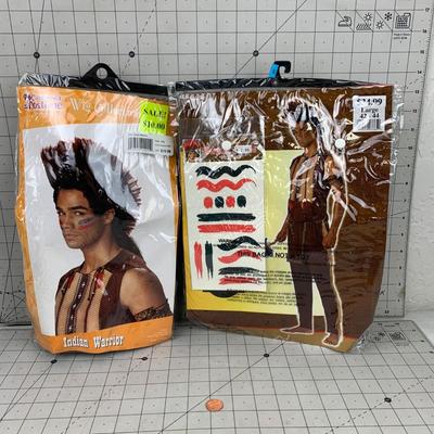 #389 Native Warrior Halloween Costume and Wig