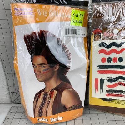 #389 Native Warrior Halloween Costume and Wig