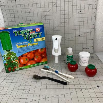 #427 Topsy Turvy Upside Down Tomato Planter and Misc.