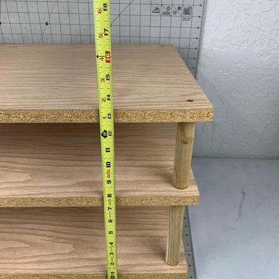 #455 1'11" x 1'3.5" x 1'1.5" Three Tier Wooden Shelf