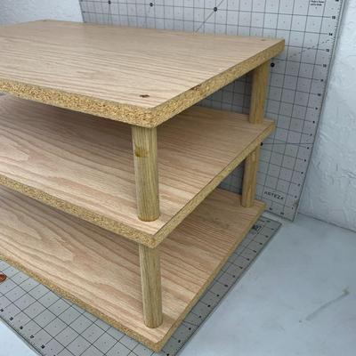 #455 1'11" x 1'3.5" x 1'1.5" Three Tier Wooden Shelf