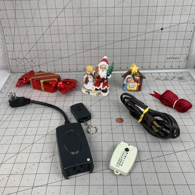#512 Light Timer Remotes, Nativity and Santa Decor