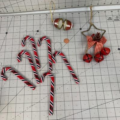 #515 Utah Utes Candy Canes and Football Ornaments
