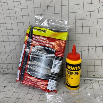 #540 Irwin Straight Line, Shop Vac Foam Sleeve and More