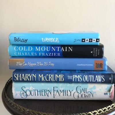 blue hardcover book lot