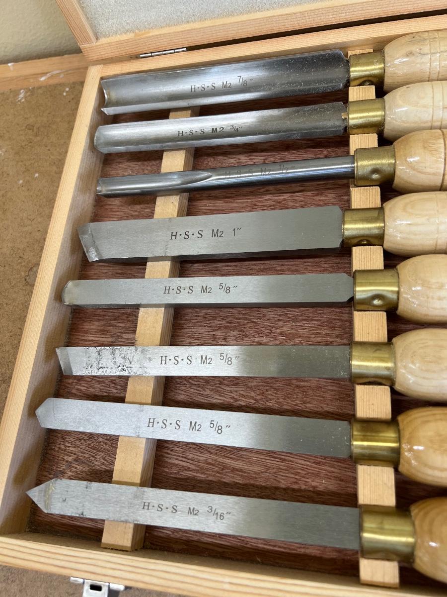 BENJAMINS BEST HSS M2 8 Piece Wood Lathe Chisel Set