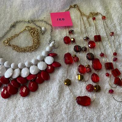 Lot of floater necklaces & bib necklace