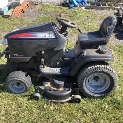 143 Craftsman GT5000 48" Deck Kohler 25HP Lawn Mower with Riding Mower Baggage Attachments