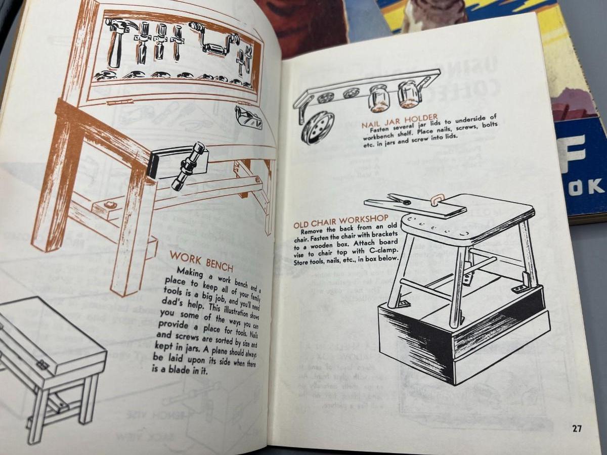 Vintage Lot of 1950's Bear, Wolf, & Lion Boy Scout of America Handbooks