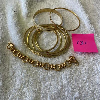 Lot of gold tone bracelets