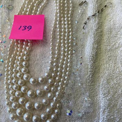 Lot of Pearl & Crystal Necklaces