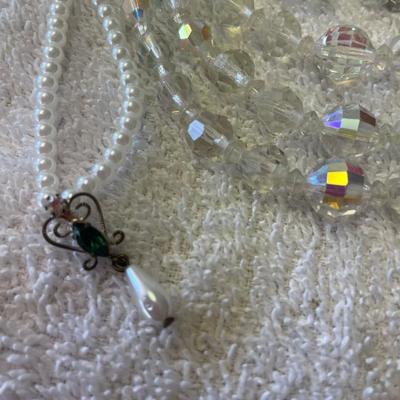 Lot of Pearl & Crystal Necklaces