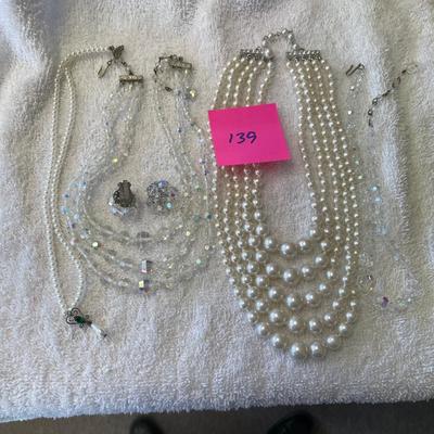 Lot of Pearl & Crystal Necklaces