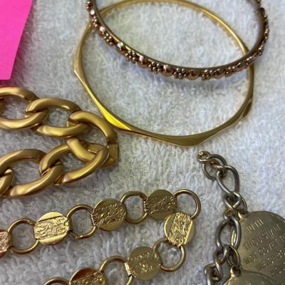 Lot of gold tone bracelets
