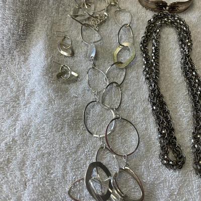 Lot of Silvertone Jewelry