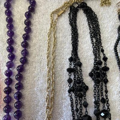 Lot of Necklaces Black & Purple