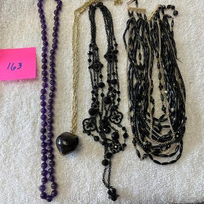 Lot of Necklaces Black & Purple