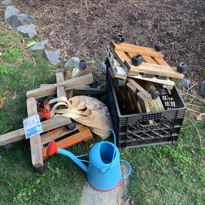 1078 Lot of Plant Dollies and Watering Cans