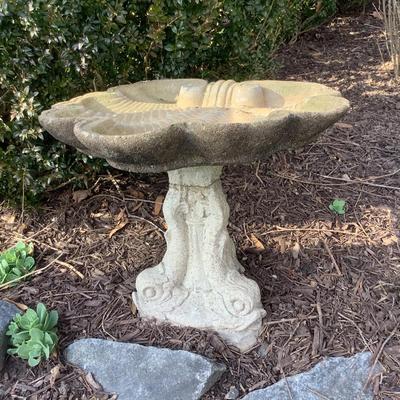 1098 Vintage Cement Dolphin Base Bird Bath