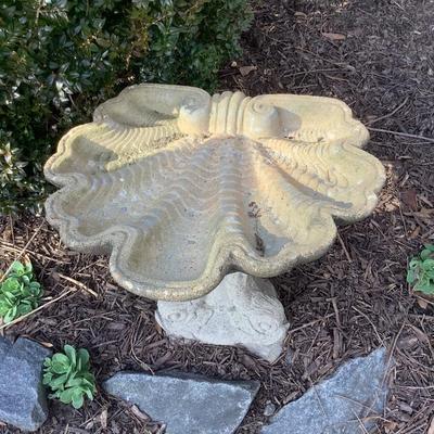 1098 Vintage Cement Dolphin Base Bird Bath