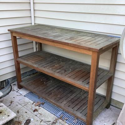 1116 Pottery Barn Teak Shelving Unit