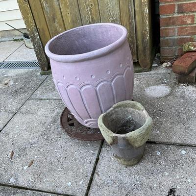 1125 Pink Terra Cotta Planter with Small Planter