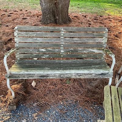 1126 Vintage Metal and Wooden Outdoor Furniture