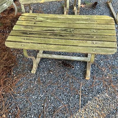1126 Vintage Metal and Wooden Outdoor Furniture