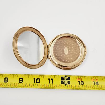 VINTAGE GOLD TONED STRATTON SWAN COMPACT POWDER MIRROR