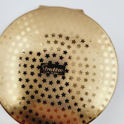 VINTAGE GOLD TONED STRATTON SWAN COMPACT POWDER MIRROR
