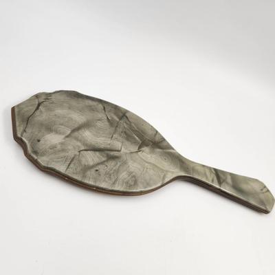 VINTAGE HAND HELD GRAYISH VANITY MIRROR