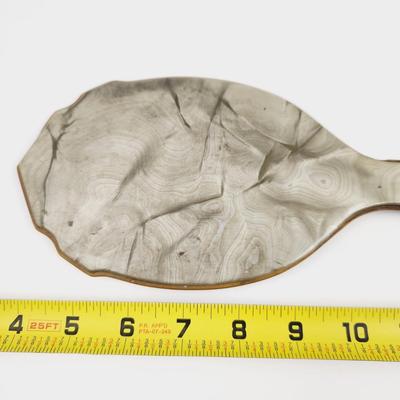 VINTAGE HAND HELD GRAYISH VANITY MIRROR